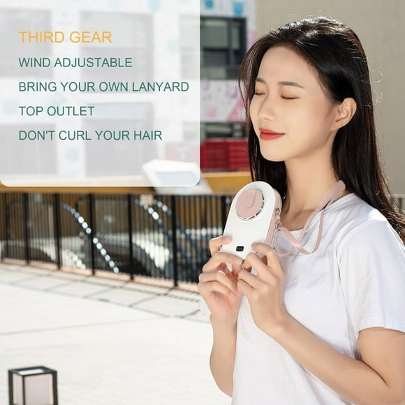 Mini ventilador sin hojas USB portátil de mano con cuello colgante pequeño Wmkox8yii jkg5853