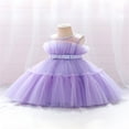 thumbnail image 3 of Girl Sleeveless  Neck Ruffled Princess A-Lined High Waist Dress, 3 of 9