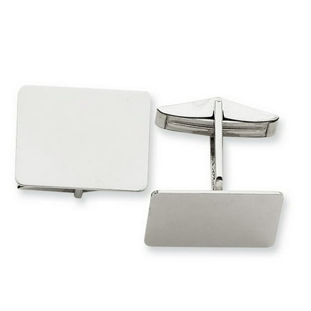 Diamond Rectangular Cufflinks - 14K WG Rectangular Cuff Links