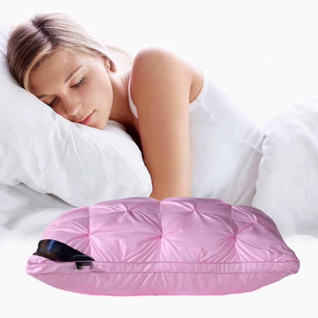 Washable Bed Pillow for Back, Side, and Stomach Sleepers | Hotel Quality Corner Propped Pillow with Natural Fiber Fill | Standard Size Pillow for Home and Guest Room | Machine Washable