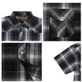 thumbnail image 4 of Coevals Club Men Western Plaid Pearl Snap Short Sleeve Shirts (Black Gray #9 Large), 4 of 4