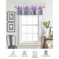 thumbnail image 6 of Purple Floral Curtain Valance for Windows/Living Room/Kitchen/Bathroom/Café, Short Rod Pocket Tier Curtain Window Treatment Panel Spring Botanical Flowers Bee Leaves Topper Curtain 60''x18'', 6 of 6