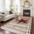 thumbnail image 2 of Texas Star Vintage Area Rugs 6'x9', Washable Small Throw Rugs for Kitchen Dining room, Red Berry Retro Art Wooden Indoor Outdoor Rug Non-Slip Low Pile Carpet Runner Reversible Floor Mats, 2 of 8