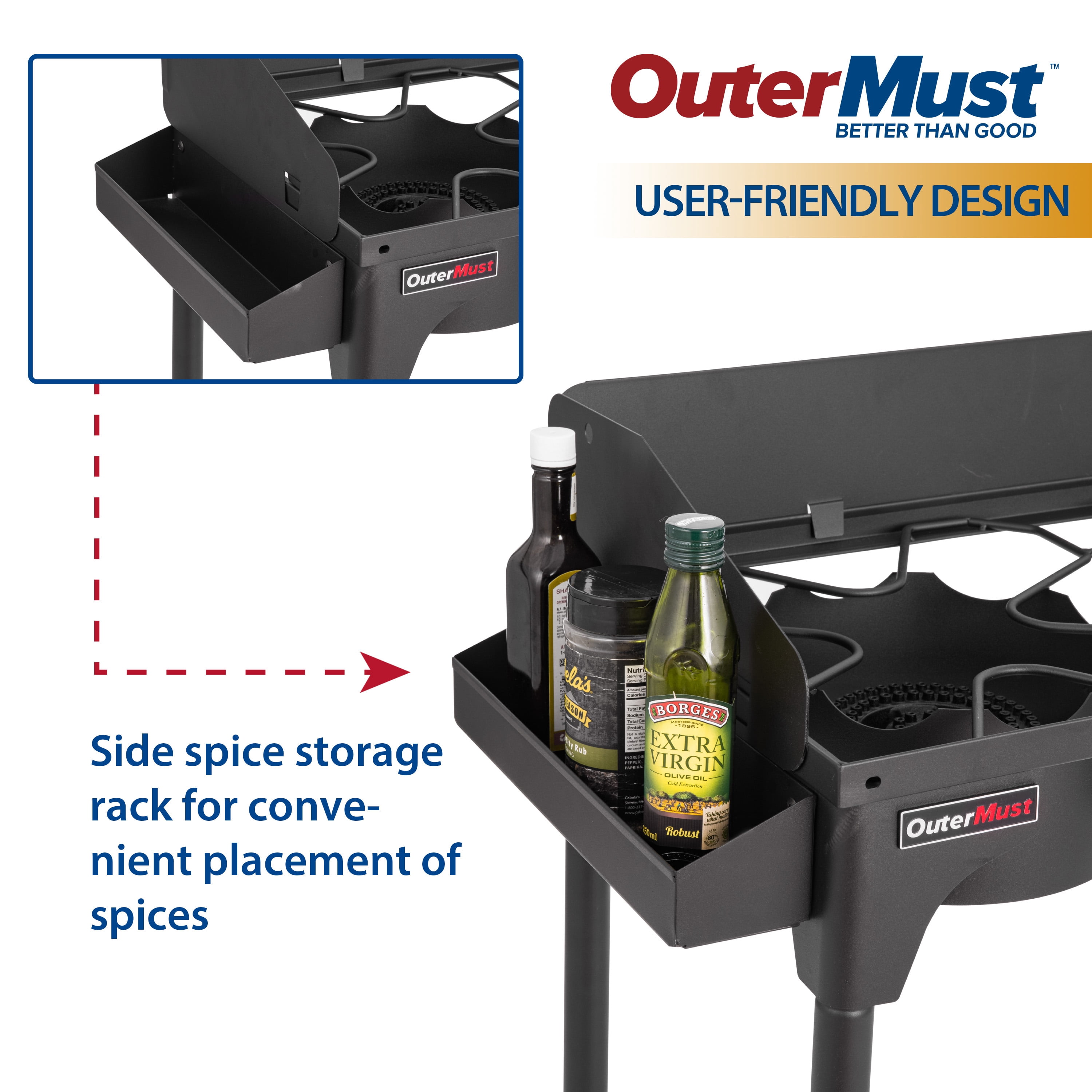 OuterMust 2 Propane Burner Gas Stove 60000 BTU for Outdoor Cooking Perfect for Home Brewing, Crawfish Boiler, Turkey Frying, Camping and Family Use