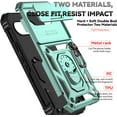 thumbnail image 3 of KOMI Phone Case for Google Pixel 9A Case with HD Screen Protector & Slide Camera Cover & Rotated Ring Kickstand, [Military-Grade] Phone Case for Google Pixel 9A, Green, 3 of 5