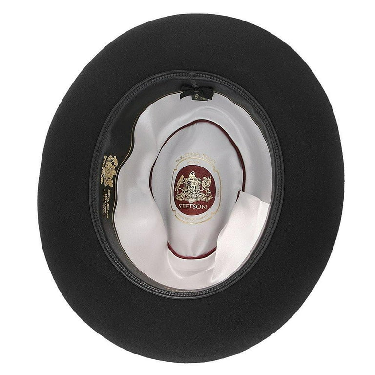 Temple Fur Felt Fedora Hat - 7.875 - Black - Walmart.com