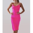 thumbnail image 2 of GHSDFBB Robe Satinée Sans Manches à Bretelles Spaghetti pour Femmes Cocktail Plage Soirée Col Bénitier à Pois Léopard Midi, 2 of 6