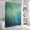 thumbnail image 6 of Teal Green Starry Night Bathroom Shower Curtains with 12 Hooks Polyester Waterproof Shower Curtain for Stalls and Bathtubs Modern Vintage Scenery Decorative Bathroom Privacy Curtain 36x72 Inches, 6 of 8