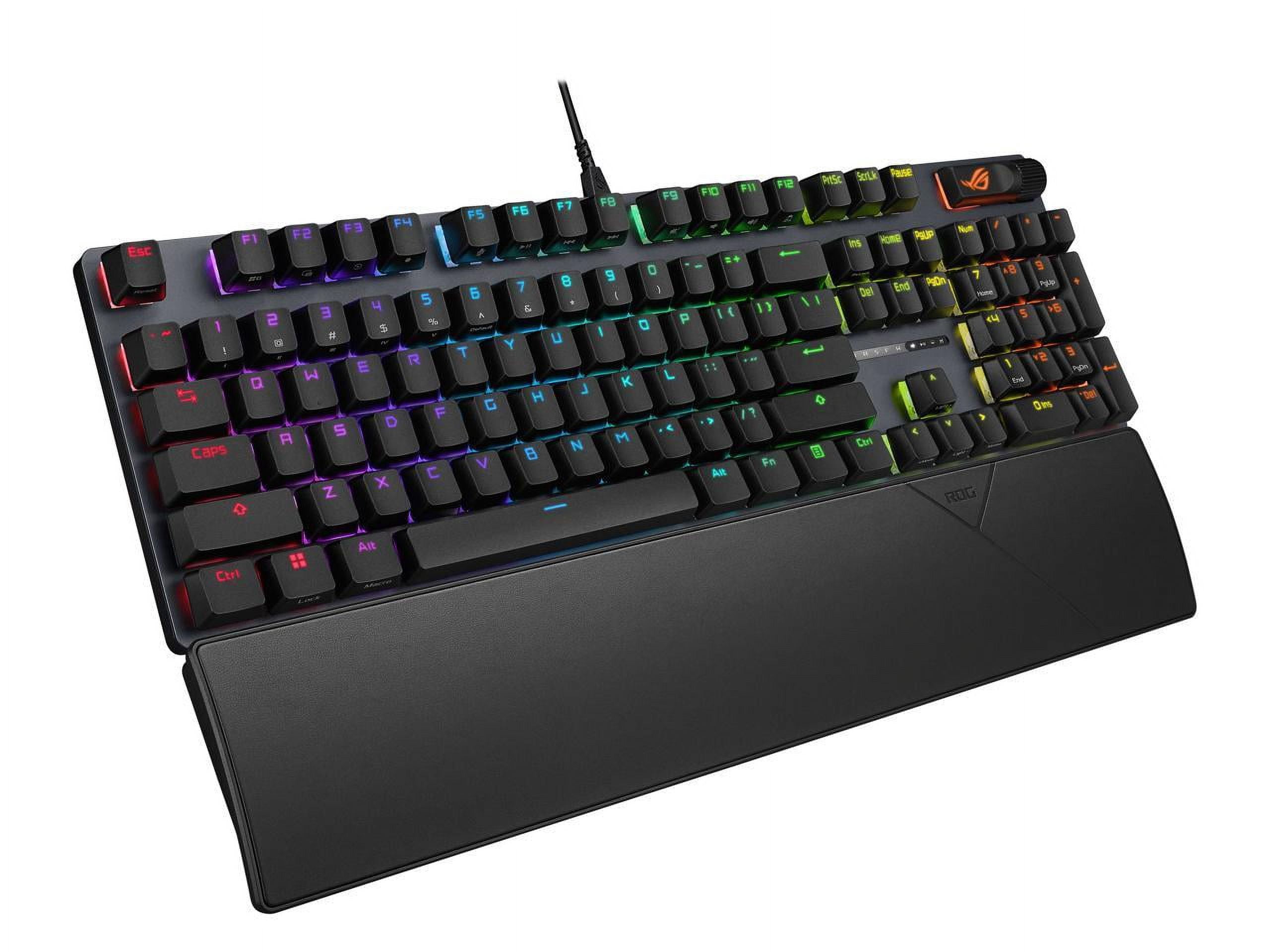 ASUS ROG Strix Scope II RX Gaming Keyboard, IP57, Dampening Foam, Pre-lubed ROG RX Red Optical Switches, PBT Keycaps, multi-function controls, Xbox Game Bar function hotkeys, RGB-Black