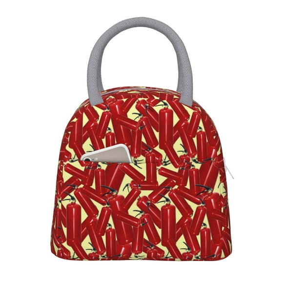 Easygdp Fire Extinguisher Bolsa de Almuerzo Insulada Grande, Forro de Aluminio, Diseño Espacioso, a Prueba de Fugas, Ideal para Trabajo, Picnics, Viajes y Actividades al Aire Libre