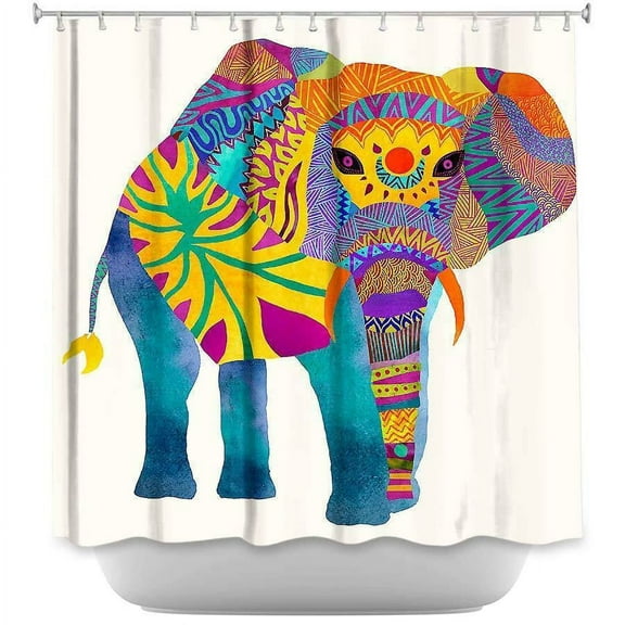 Shower Curtains - DiaNoche Designs - Whimsical Elephant I