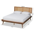 thumbnail image 4 of Baxton Studio Walnut Brown Finished Wood and Synthetic Rattan King Size Platform Bed, 4 of 21