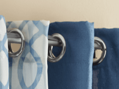 Mainstays Kingswood Solid and Printed Sheer Grommet Curtain Panel Set, 4 Piece, Blue Moonlight, 27.5" W x 63" L