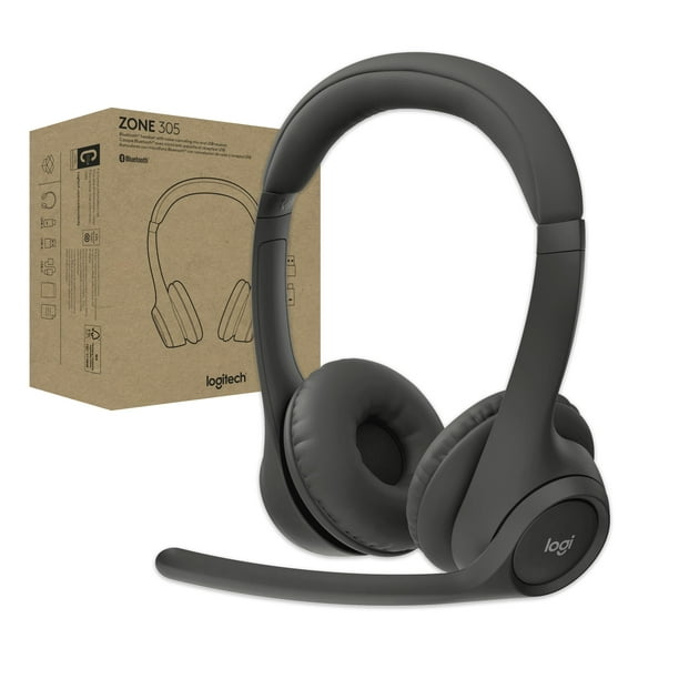 Logitech Zone 305 - Auriculares - Supraaurales - Bluetooth - Inalámbricos - Aislamiento de Ruido - Certificados para Equipos de Microsoft