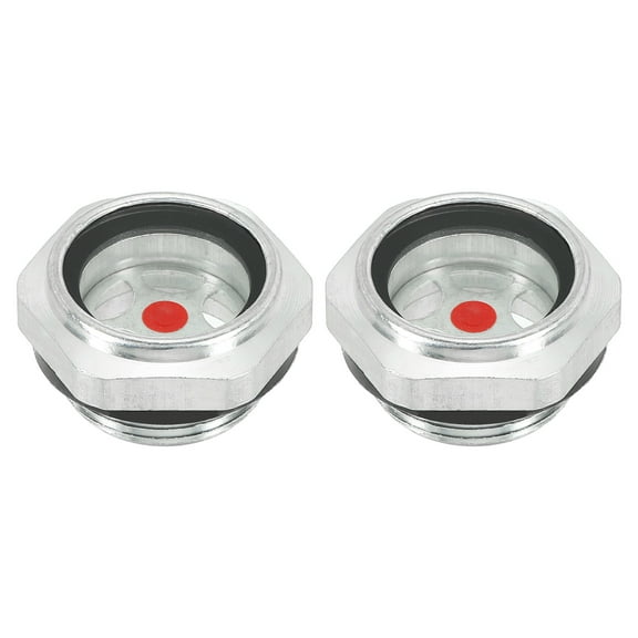Uxcell Air Compressor Oil Sight Glass, M26x1.5 Male Thread Aluminum Alloy Oil Liquid Level Parts with O-ring 2 Pack