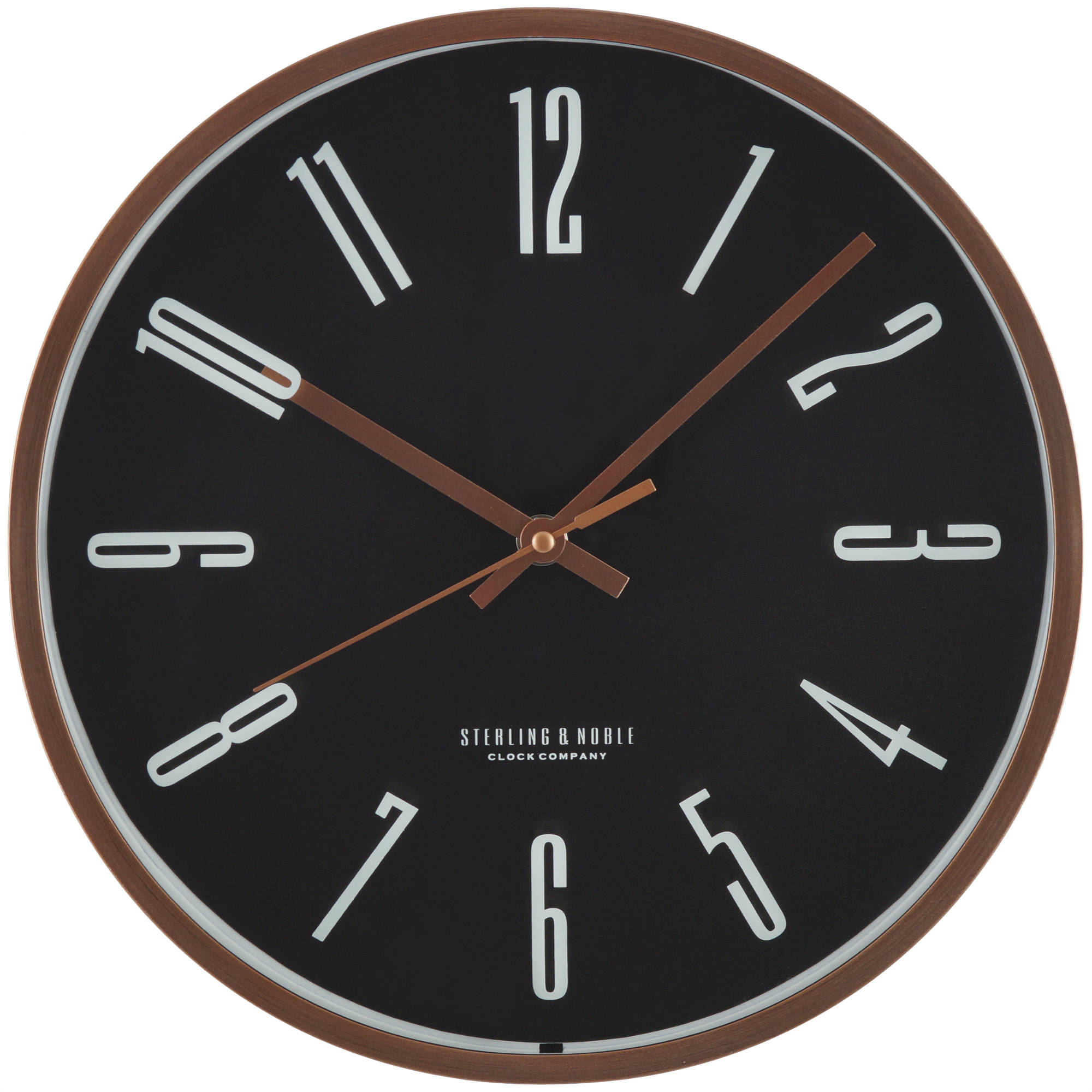 Mainstays 11.5" Black and Rose Gold Wall Clock