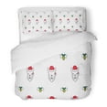 thumbnail image 1 of ABPHQTO Juego de ropa de cama de 3 piezas Perro Bulldog Francés Navidad Papá Noel Campana Arco Raza Bull Terrier Gato Funda nórdica con 2 fundas de almohada, 1 of 1