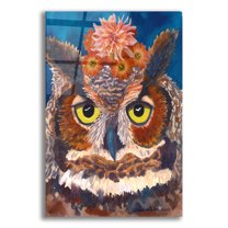 Epic Art 'Great Horned Owl' by Carissa Luminess, Acrylic Glass Wall Art, 12"x16"