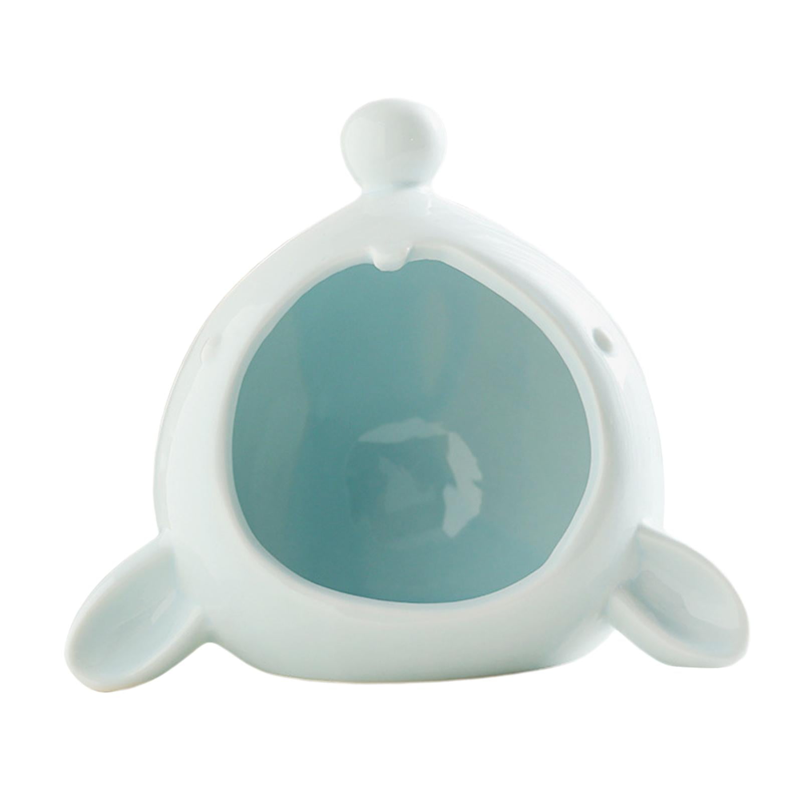 Stgfyxgs Ceramic Hamster Habitat Hideout, Hamster House Hut Cave Habitat Decoration Ceramic Cave Cool Pet Bed Outdoor for Small Animal Blue