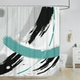 Black and Teal Abstract Shower Curtain, Chic Design White Grey Art