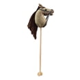 thumbnail image 4 of Fiocias Jouet Cheval en Peluche Perche en Peluche Cheval de Passe-Temps Perche en Bois Poignée Roues Effets Sonores Réalistes Fabriqué à la Main Construction Robuste Convient pour Enfants Cadeau Anniversaire Usage à la Maison Brun Clair, 4 of 8