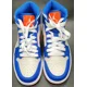 thumbnail image 4 of Ni - ke Men's Ni - ke Air Jordan 1 Mid "KNICKS" Gamr Royal Blue-Orange Sz 4 [FD1029-400], 4 of 5