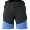 thumbnail image 2 of Sngxgn Men's Casual Fashion Slim Fit Pockets Flat Front Shorts(Blue,M), 2 of 6
