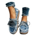 thumbnail image 3 of Leozcaa Women's Lace up Loafers Orthopedic Comfotable Flat Boat Sneakers Color Printing Casual Shoes, 3 of 9