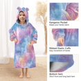 thumbnail image 4 of Wearable Blanket with Sleeves and Pocket Oversized Hooded Sweatshirt 3-14 YR Watercolor Powder Blue Pattern M, 4 of 7