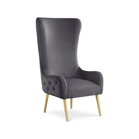 Meridian Furniture Alexander Grey Velvet Accent Chair