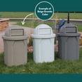 thumbnail image 5 of Sturdy Essentials 32 Gallon Square Recycled Plastic Indoor or Outdoor Commercial Trash Can with Push Lid, Beige Granite, 5 of 9
