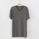 thumbnail image 1 of Ceisia Men's Solid V-Neck Short Sleeve Pajama Top Soft Comfortable Sleep Loungewear Dark Gray L Gifts, 1 of 4