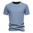 thumbnail image 1 of Qertyioot Mode Homme Décontractée chandail-Over Uni Col Rond T-shirt Manches Courtes Hauts Chemise Économies d'Été, 1 of 3