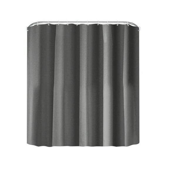 Pompotops Gray Shower Curtain, Design And Polyester, Quick-Drying, Weighted Hem, Short Shower Curtains Set For Bathroom, Durable And Washable