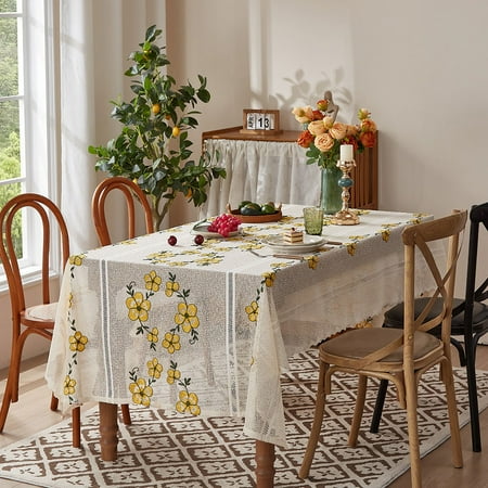 

XmhyTop Lace Reusable Tablecloth Rectangle Size 55 X 129.9 Style E