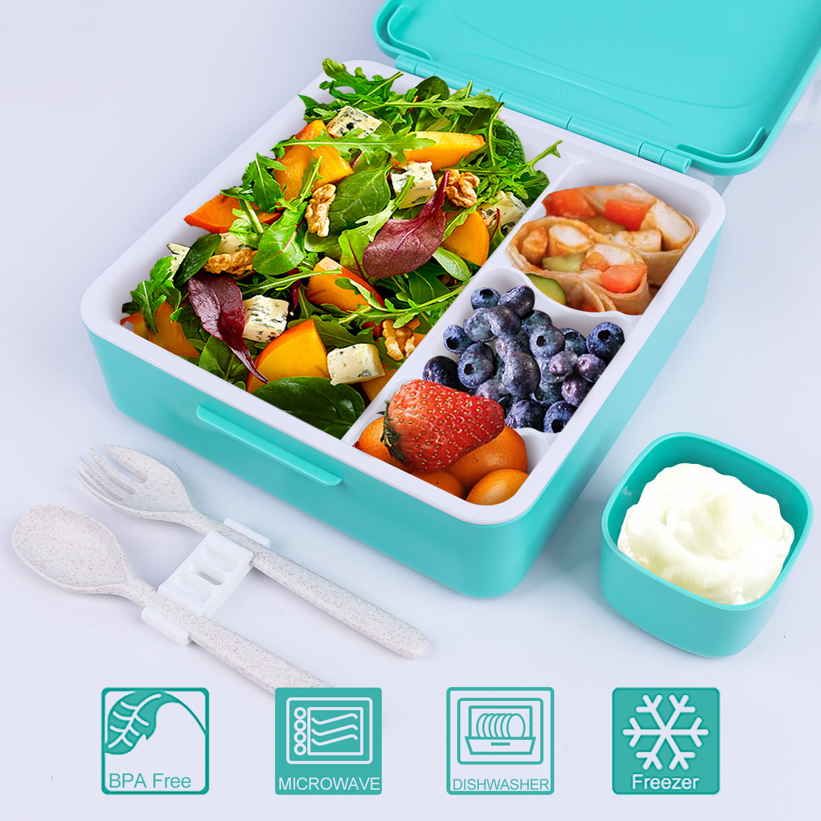 Toolzia Lunch Box Bento Lunch Box for Kids and Adults BPA-Free Microwavable