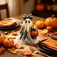 thumbnail image 6 of Vintage Floral Bow Ghost Holding Pumpkin Lantern 2D Acrylic Tabletop Sign, Halloween Decorative Standing Ornament 19x13.5cm, 6 of 6