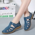 thumbnail image 4 of Sandalias de cuero vintage hechas a mano, zapatos cómodos de fondo suave para mamá, zapatos casuales de cuero de vaca para mujer, 4 of 6