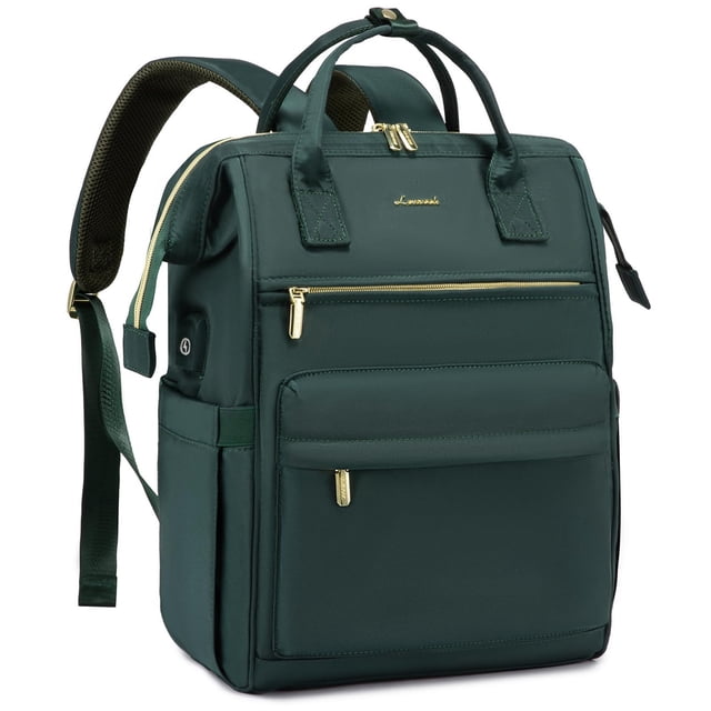 Mochila para portátil LOVEVOOK para mujer, 17 pulgadas, trabajo y viajes, verde