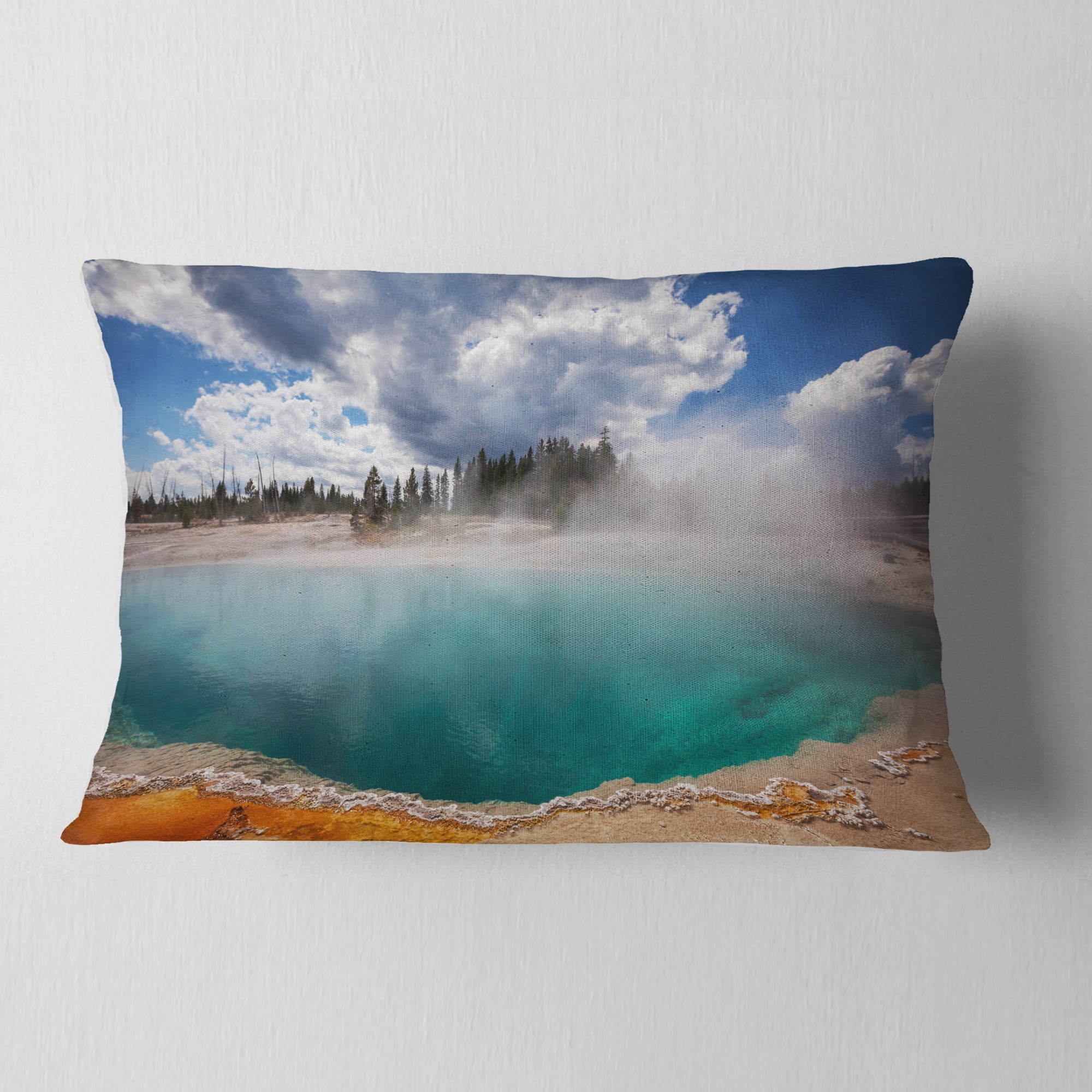 Designart 12" x 20" Yellow Polyester Throw Pillow
