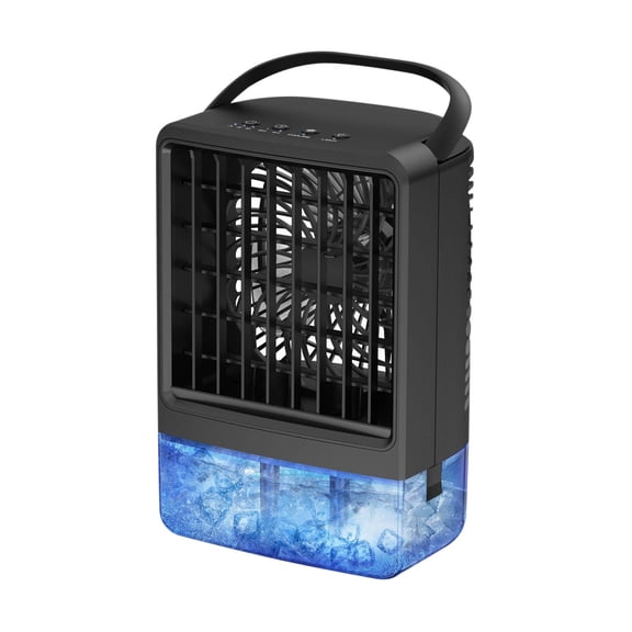 Portable Desk Fan Silent Air Conditioning Fan With 3 Speeds 900ml Water Tank Work 10-12 Hours Blade Fan Water Mist Ice Sensing Air Cooler Ideal for Kitchens,Bedrooms,Dorms,Desks,Offices