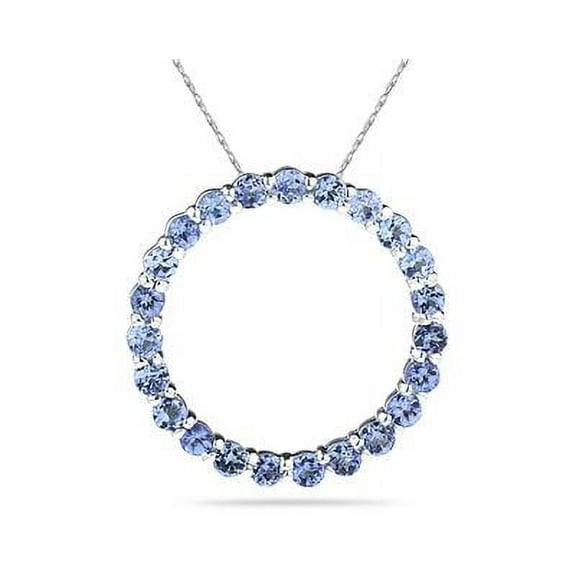 SZUL Women's 2.95ctw Tanzanite Circle Pendant in Sterling Silver