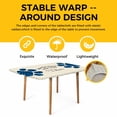thumbnail image 4 of Cats Pawprints Table Cloths for 3 Foot Rectangle Tables, Yellow Black Buffalo Plaid Simple Beige Patio Waterproof Elastic Fitted Tablecloths, Washable Rectangular Table Cover for Camping, 4 of 8