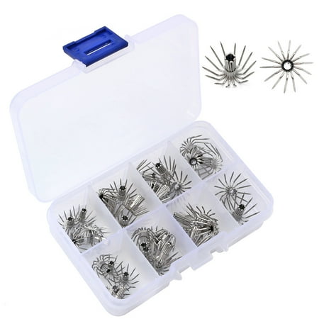 

35 Pcs Stainless Steel Multi-size Cuttlefish Squid Jig Fishing Lure Hooks Sharp Umbrella Fishhooks Baits for Shrimp Octopus Fishing Tackle