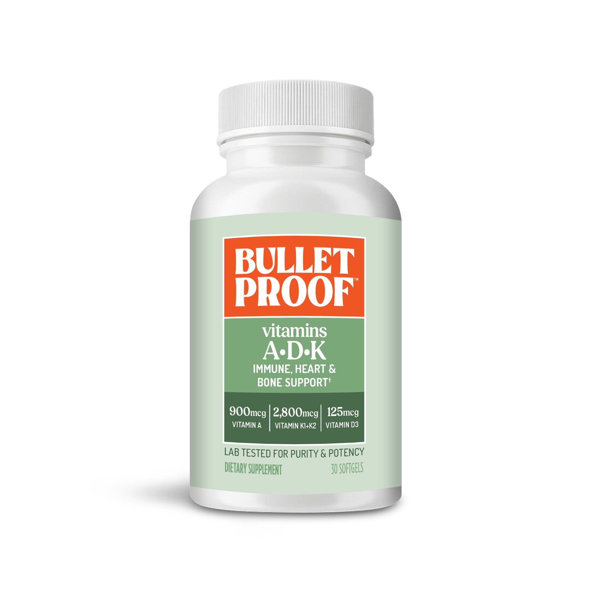 Bulletproof Vitamins ADK Softgels, 30 Count, Supplement for Heart, Bone Health and Immune Support
