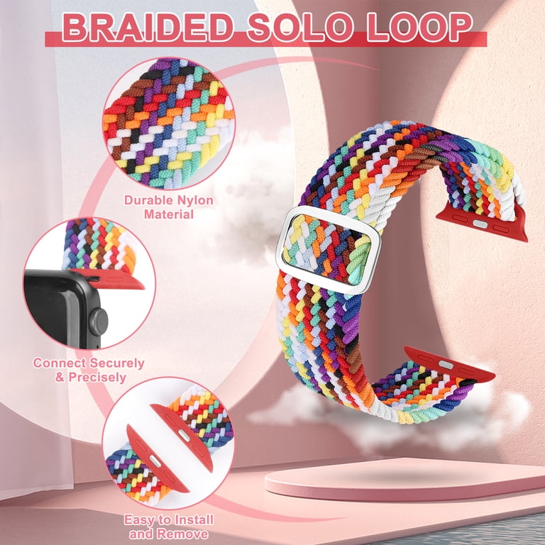 4 Pack Braided Bands Compatible with Apple Watch 38/40/41/42  display picture 1