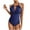 Blue, variant on 2026 ! Womens asdoklhq Womens One Piece Swimsuits,One-Piece Padded Plus Size Overlay Print Bikini Swimsuit
