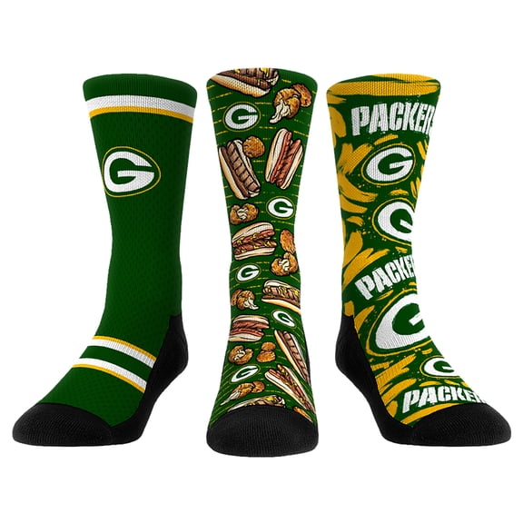 Unisex Rock Em Socks  Green Bay Packers Fan Favorite Three-Pack Crew Sock Set