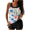 thumbnail image 1 of Trajes de Baño Modestos para las Mujeres Traje de Baño de Eslinga de Impresión de Hojas de Flores Multicolores, Cintura Alta Y Tops de Traje de Baño de Apoyo para las Mujeres, 1 of 6