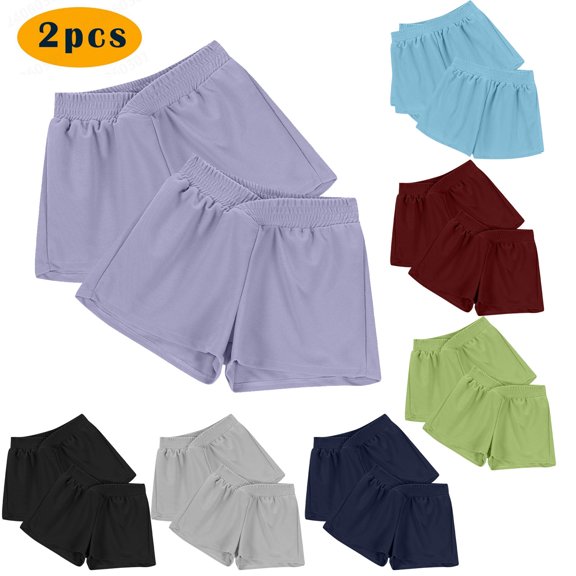 ZZwxWA 2 Pack Womens Crossover Sports Shorts Elastic Waist Comfy Lounge Workout Shorts for Running Athletic Gym Short Pant